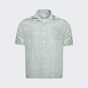 RHUDE White Cravat Silk Shirt In Green (M6)